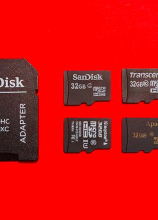 Карта памяти microSD hc 32 GB 10 class SD Sandisk adapter