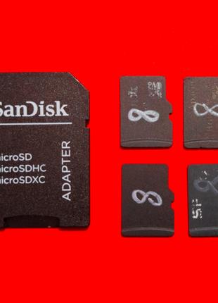 Карта памяти microSD hc 8 GB + SD Sandisk adapter