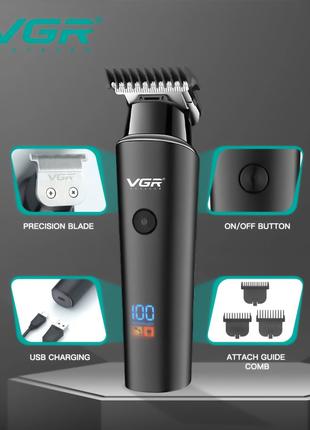 Машинка для стрижки волосся акумуляторна VGR V-937 Hair Trimme...