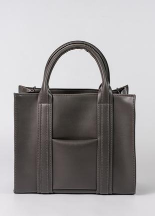 Женская сумка серая сумка тоут сумка классическая сумка базовая