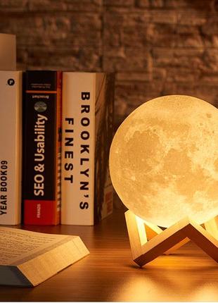Светодиодный светильник ночник в виде луны 3D Litake №1346