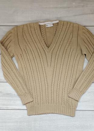Бежевий пісочний італійський коттоновий пуловер carnevale 1951 xl