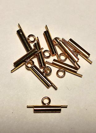 Зажим-слайдер д/браслетов Miyuki, 10 мм, золото (1 шт)