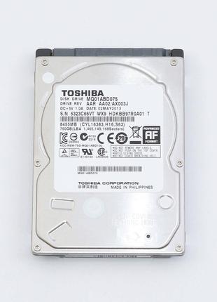 Жесткий диск HDD Toshiba 750GB 5400rpm 8Mb 2.5" SATA II MQ01AB...