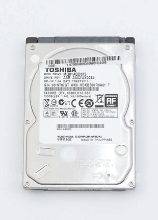 Жесткий диск HDD Toshiba 750GB 5400rpm 8Mb 2.5" SATA II MQ01AB...