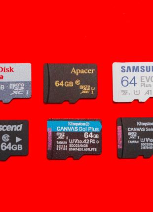 Карта памяти microSD 64 GB Nokia Samsung, Kingston, SanDisk