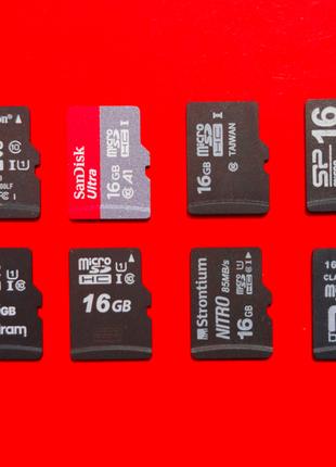Карта памяти microSD 16 GB 10 class Nokia, Samsung, SanDisk, SP