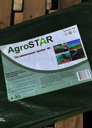 Тент тарпаулиновый AgroStar водостойкий зеленый 100 г/м² 6 х 4...