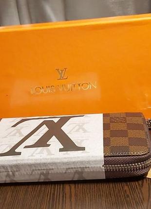 Мужской клатч-портмане louis vuitton коричневый/рыжий