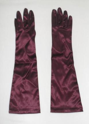 Перчатки женские длинные бордовый 7,5