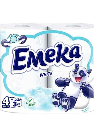 Папір туалетний 3-шар white 4шт ТМ Emeka