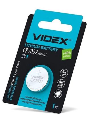 Батарейка літієва Videx Cr 2032, 1 штука в блістері