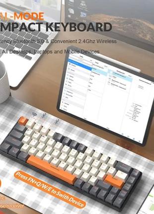 Механическая беспроводная клавиатура k68 hot-swap + подарок