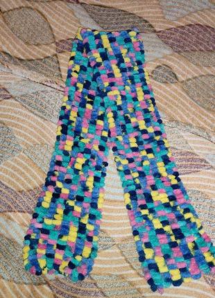 Вязаный разноцветный шарф