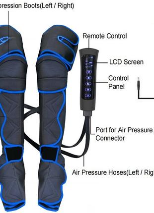 Массажер для ног воздушно компрессионный с вибрацией, прогрево...