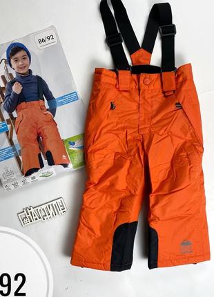 Новые зимние лыжные мембранные брюки оранжевые 86-92см lupilu