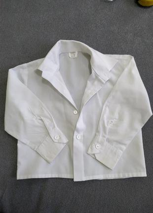 Рубашка белая для мальчика 1,5-2 года, р.92 chamera, польша