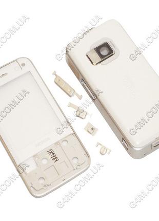 Корпус для Nokia N81 8Gb білий з сріблястою середньою частиною...