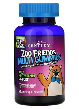 21st Century, Zoo Friends, мультижувальні таблетки, фрукти, 60 шт