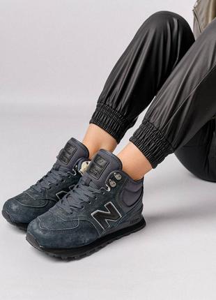 Жіночі кросівки nb 574 high dark gray fur