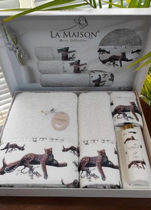 Набор махровых полотенец La Maison Bondi 3шт. + ароматический ...