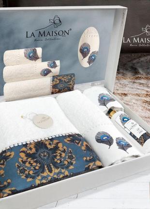 Набор махровых полотенец La Maison Tery 3шт. + ароматический с...