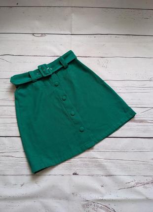 Зеленая юбка с поясом от naf -naf