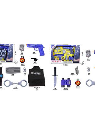 Набор с игрушечным оружием полиция, жилет, пистолет, рация JC0...