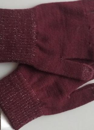 Нові бордові рукавички c&a