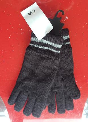 C&a мужские теплые зимние перчатки черные вязаные на флисовой ...
