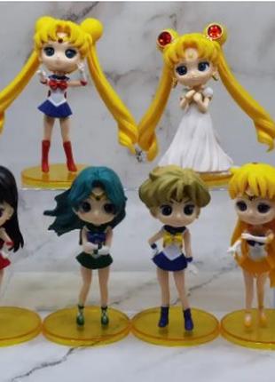 Набір фігурок сейлор мун 6 штук (Sailor Moon)