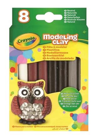 Незасыхающий пластилін crayola натуральний, 8 кольорів крайола