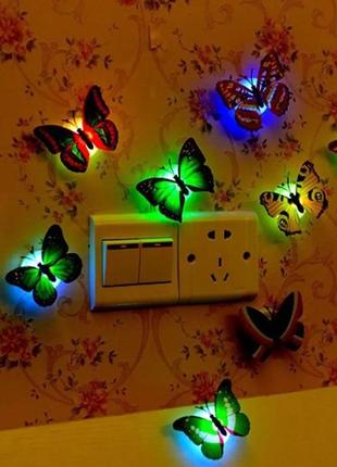Led світильник міні нічник метелики