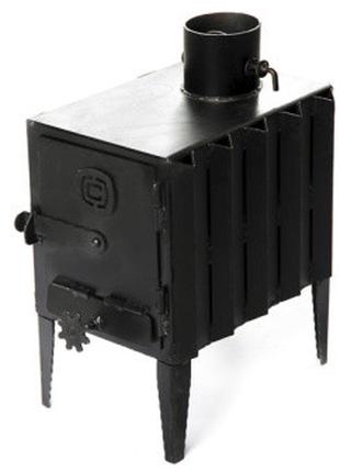 Печка-буржуйка с радиатором 4кВт, 350х250х460мм СИЛА 9600141