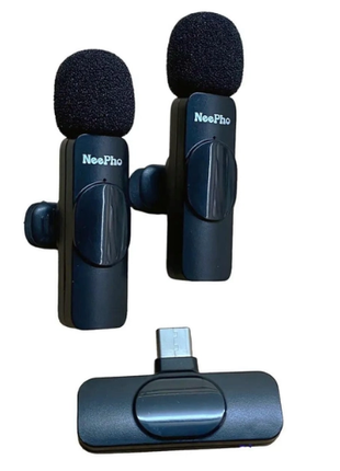 Петличный беспроводной микрофон NeePho для блогера 2в1 N8