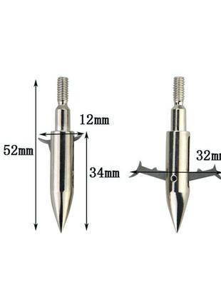 Рыболовный наконечник гарпуна №2 с двумя складными стопорами 1...