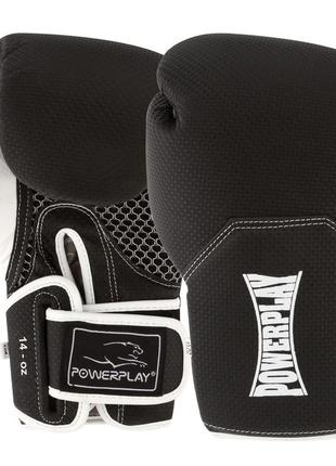 Боксерські рукавиці powerplay 3011 evolutions чорно-білі карбо...