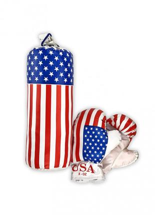 Детский боксерский набор "Америка" 0001 S-USA с перчатками