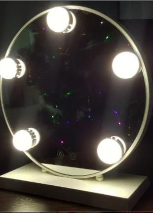 Зеркало для макияжа с LED подсветкой Led Mirror 5 LED JX-526 Б...