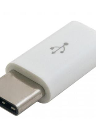 Переходник Micro USB - USB Type-C White / USB Type C 3.1 папа-...