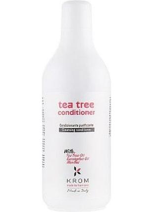 Кондиционер очищающий для волос KROM TEA TREE с маслом чайного...