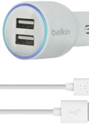 АЗУ Belkin Dual Car Charger с Кабелем Lightning to USB (10 Wat...