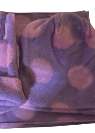 Зимний комплект jago (шапка+шарф+перчатки) 2-4 года фиолетовый