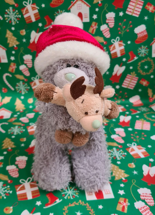 Мішка ведмедик Тедді  ведмежа з оленьчиком Різдвяний  новорічний