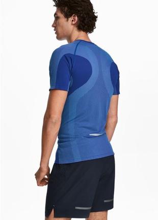 H&m синий топ для спорта для бега футболка спортивная топ