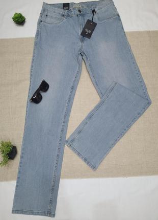 Стильные, классические, прямые голубые джинсы, pelot, 36-34р