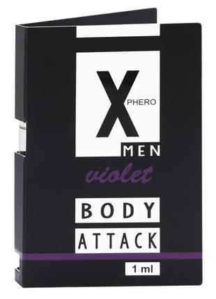 Духи с феромонами для мужчин X phero Men Violet Body Attack, 1 ml