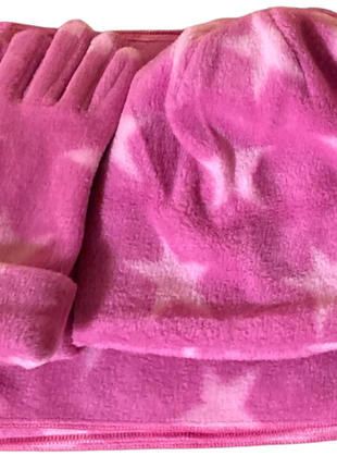 Зимний комплект jago (шапка+шарф+перчатки) 2-4 года розовый