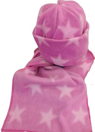 Зимний комплект jago (шапка+шарф) 2-4 года розовый