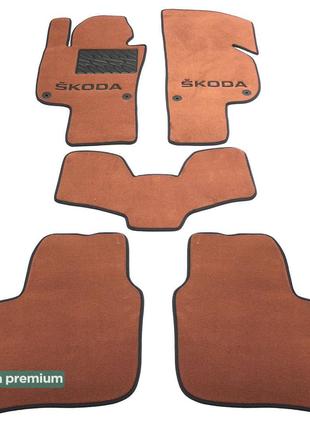 Двухслойные коврики Sotra Premium Terracot для Skoda Superb (m...